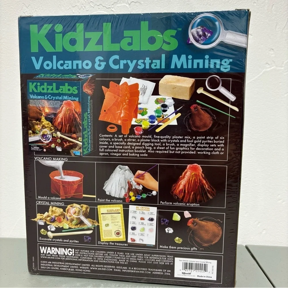 KidzLabs Volcano & Crystal Mining NEW SEALED Toysmith Science Educational Kit